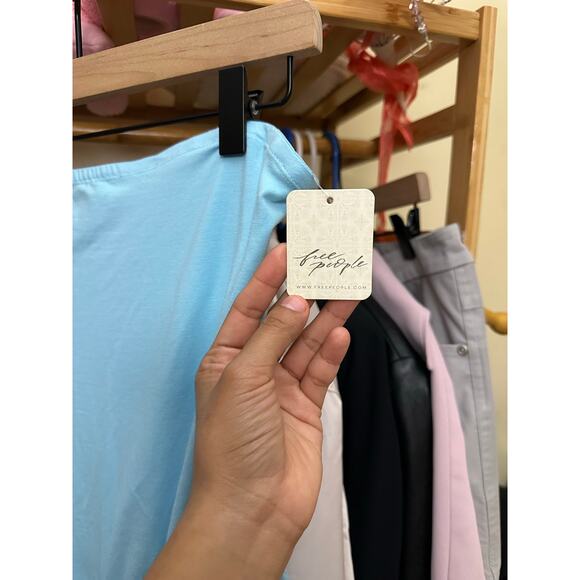 Free People Onda Drop Waist Tube Midi Dress Size Medium Light Blue - Picture 8 of 11